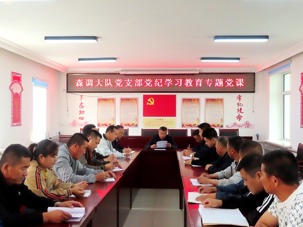滿歸森工公司森林調查設計大隊黨支部開展黨紀學習教育專題黨課（圖片新聞）.JPG