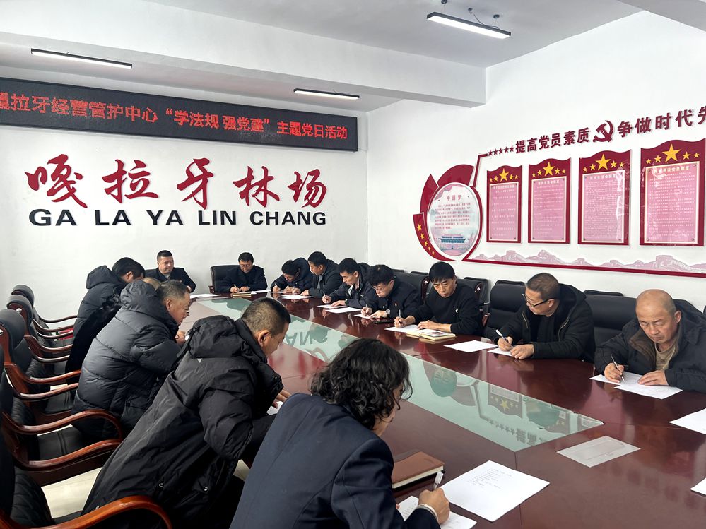 金河森工公司嘎拉牙經營管護中心開展“學法規 強黨建”主題黨日活動_副本已改.jpg